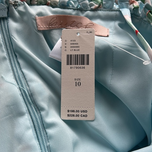 Anthropologie Hutch Ruched Jumpsuit Light Blue Tropical Sz 10 NEW - Picture 14 of 16